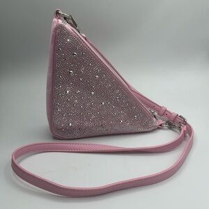 NWT Forever 21 mermaid collection rhinestone pink satin crossbody bag